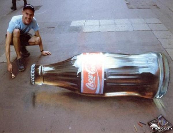 Coke-bottle-chalk-art
