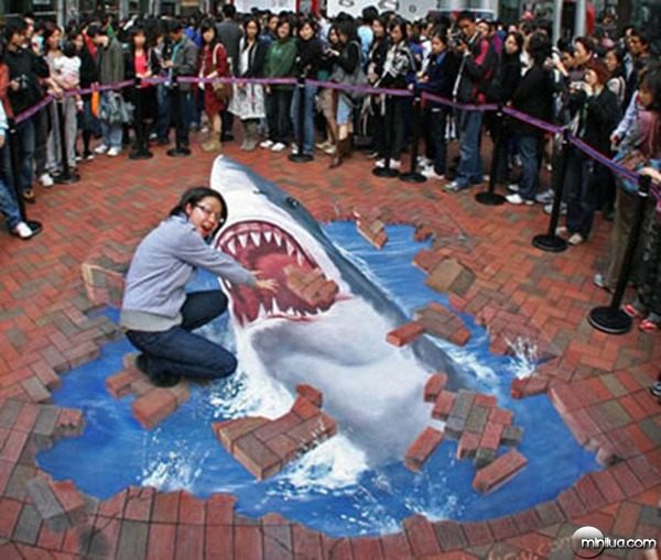 Shark-chalk-art