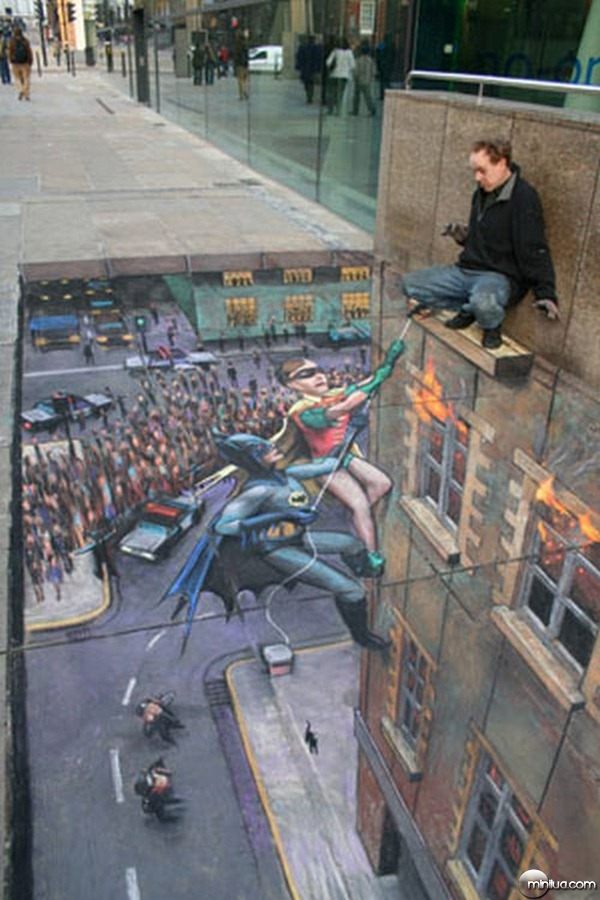Superhero-chalk-art
