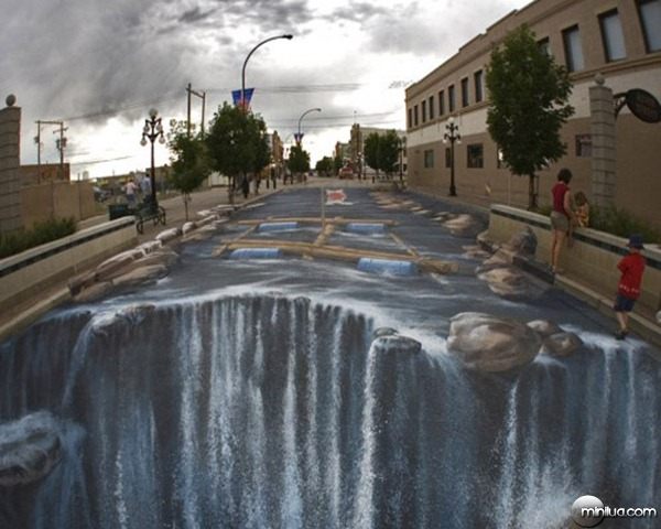 Waterfall-chalk-art