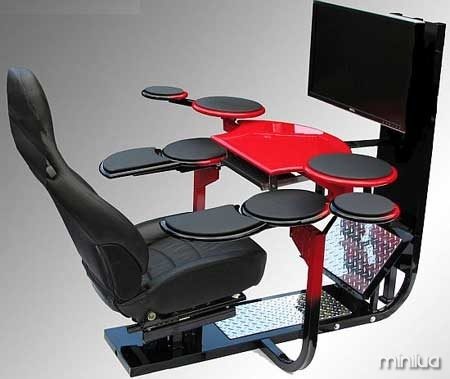 computer desk workstation gaming chair