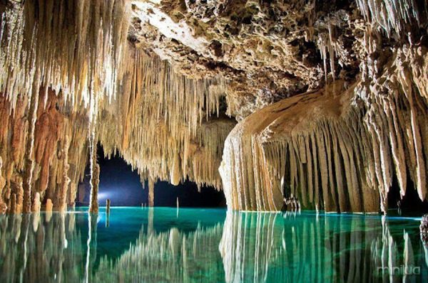 Mexico, underground river in Riviera Maya