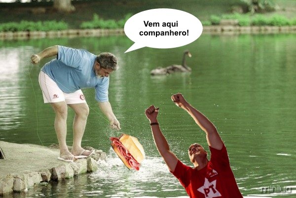 Nícolas Vasconcellos - Lula pescando petistas com pão de mortandela