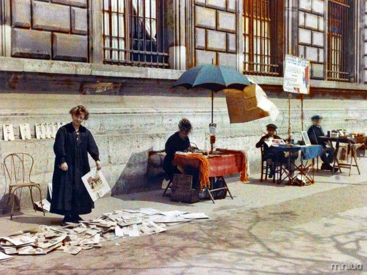 vendedores de rua em Paris há 100 anos 