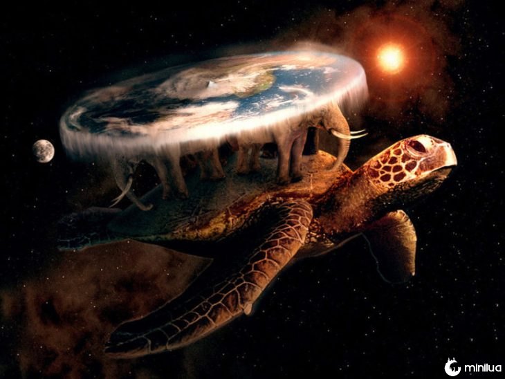 terra em quatro elefantes e uma tartaruga