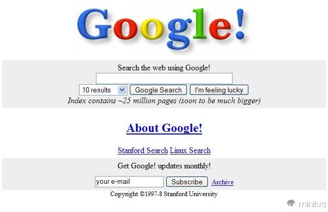 Home page velha de Google