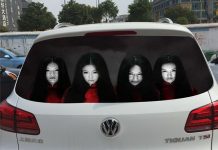 Chineses criam adesivos de terror para assustar motoristas desobedientes
