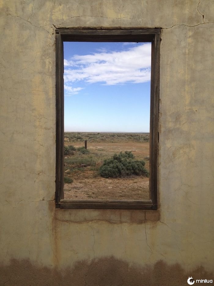 Looking Out Of A Ruin In Outback Australia. Kind Of Looks Like A Picture Frame On A Wall
