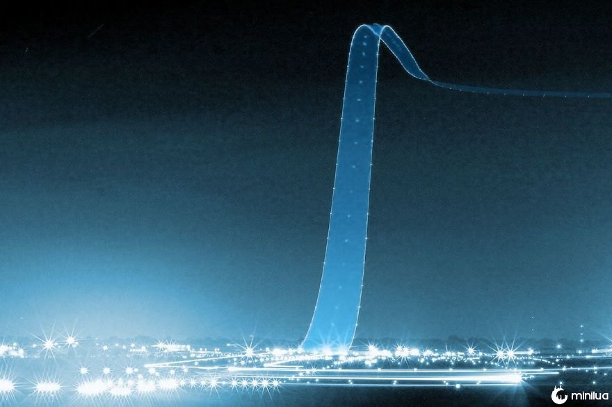 Foto de exposição longa de um avião decolando