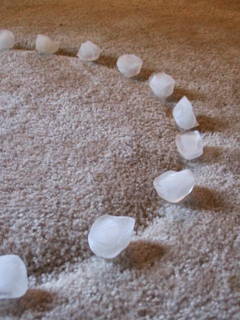 gelo para limpar as manchas em seu tapete