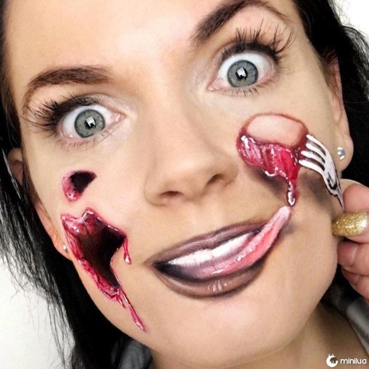 Esta maquiadora é capaz de se transformar em alguém, Samantha Staines 