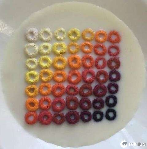 Whoever took the time to color code their cereal in the morning is a total boss at organizing things.