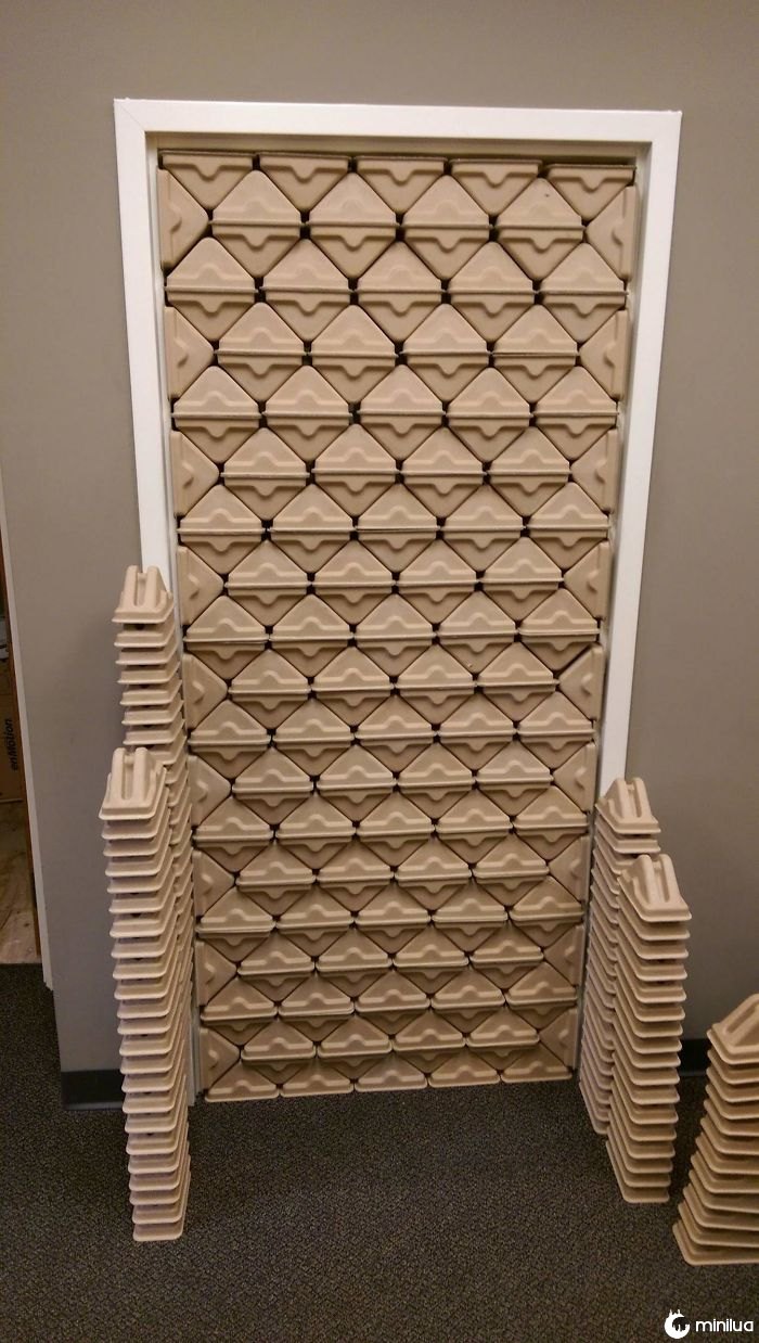 The Way This Packing Material Fits In My Coworker's Door Way