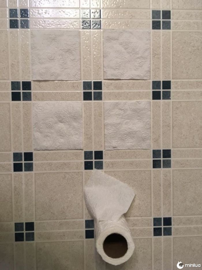 A Single Piece Of Toilet Paper Fits Perfectly In The Squares On My Bathroom Floor