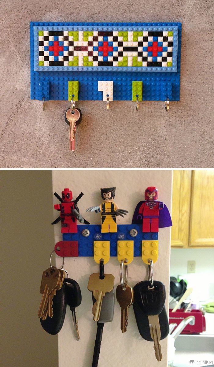 Um detentor da chave Lego. 