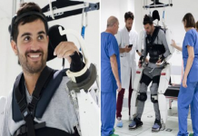 Homem paralisado volta a andar com a ajuda de um exoesqueleto que ele controla com a mente