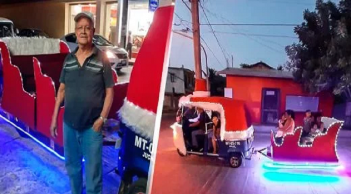 Vovô gasta todas as suas economias para transformar seu mototaxi em um trenó para crianças
