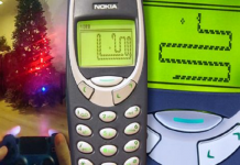 Engenheiro programou o jogo da 'cobra' em sua árvore de Natal com um controle PS4