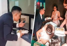Recém-casados compartilham seu banquete de casamento com pessoas de um hospital