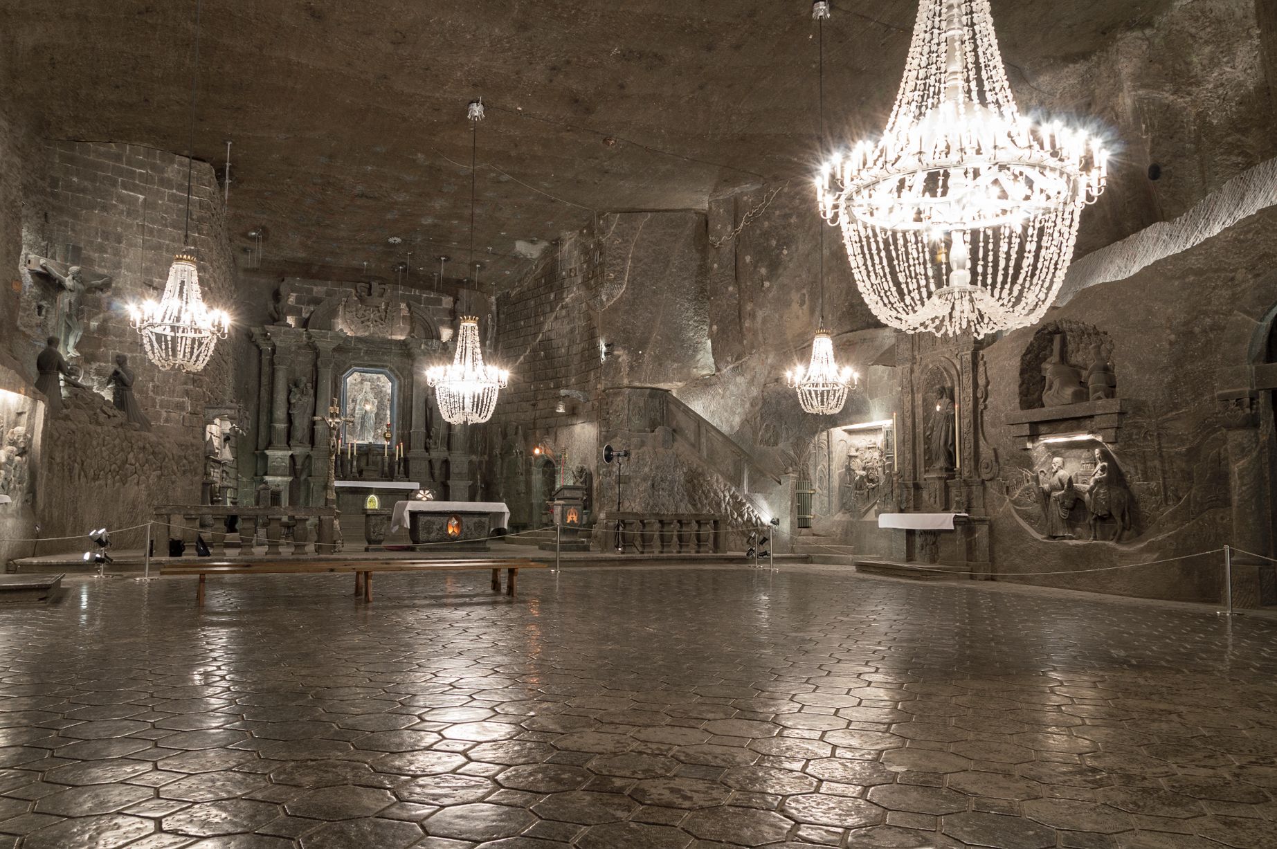Underground Saint Kinga Chapel in the Salt Mine in Wieliczka