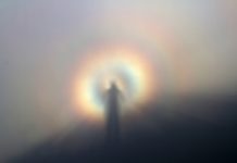 Alpinista captura fenômeno raro que parece um anjo nas nuvens