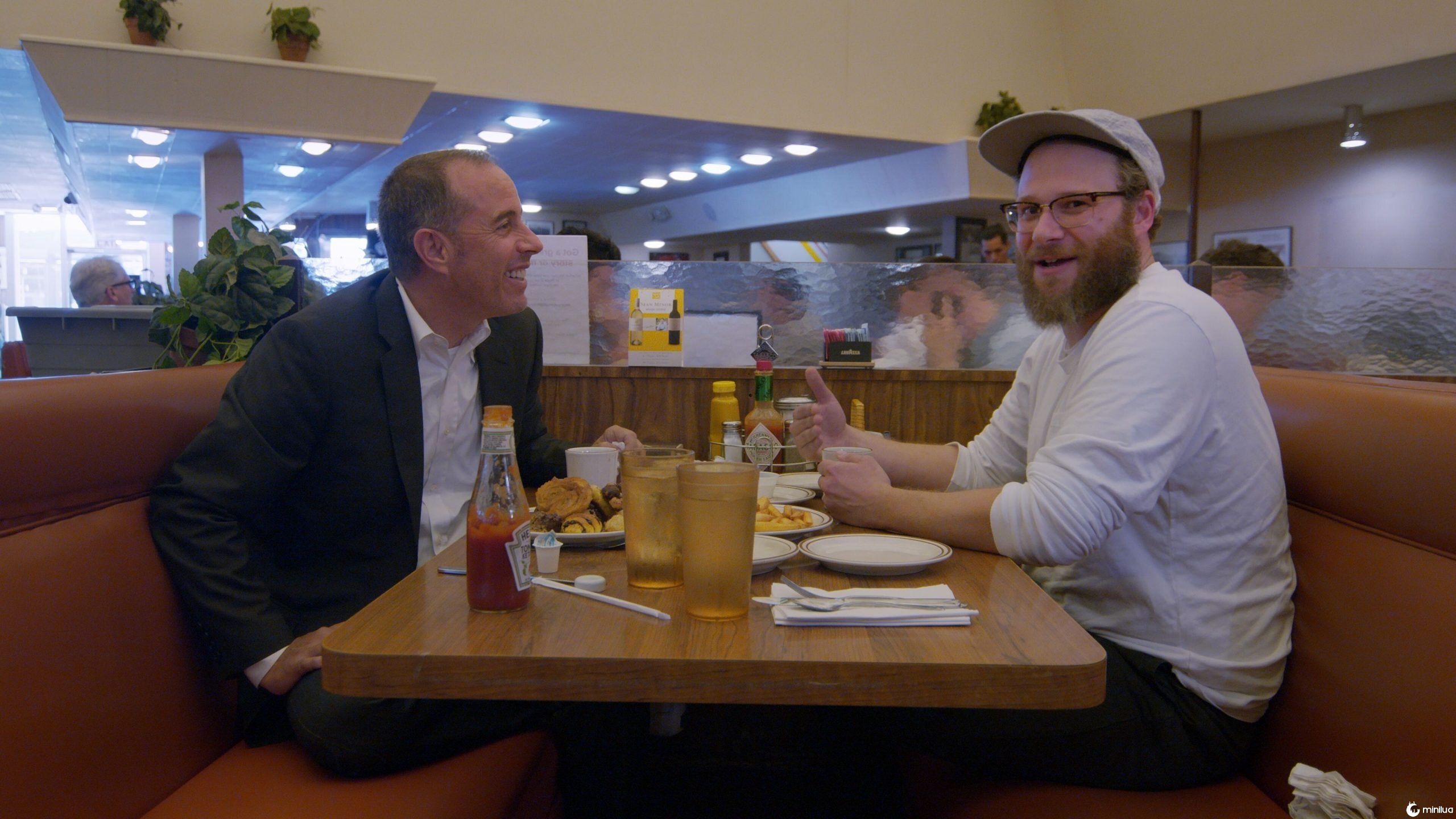 Jerry Seinfeld and Seth Rogen in "Comedians in Cars Getting Coffee."