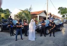 Pessoas se vestem de fantasma para assustar pessoas que tentam burlar a quarentena
