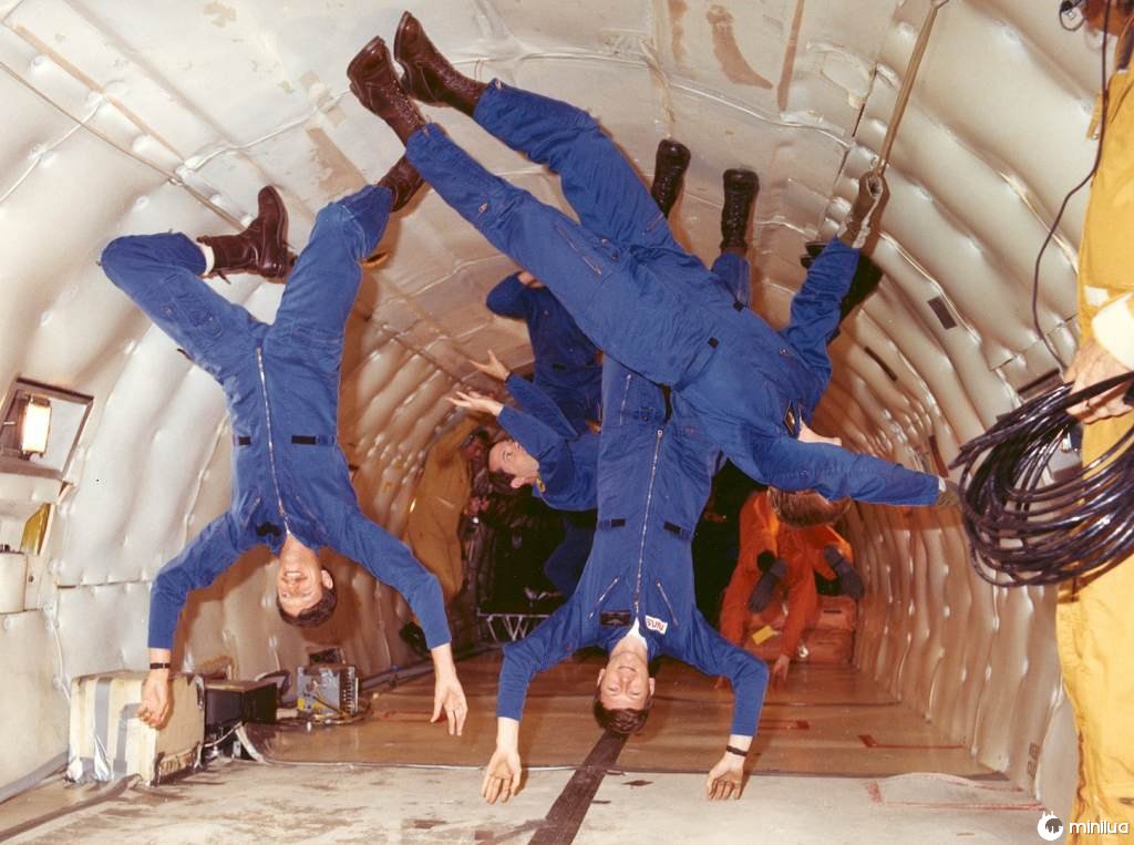 astronauts in microgravity