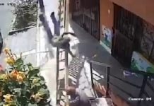 Pintor cai da escada depois de um pensionista irado sacudi-la por atrapalhar