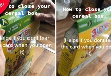 Hack de mulher mostra que fechamos caixas de cereal da maneira errada por toda a vida