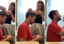 Mulher tenta cortar o cabelo do namorado porém ele percebe seu erro hilário
