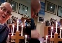 Vigário acidentalmente põe fogo no braço enquanto grava sermão virtual