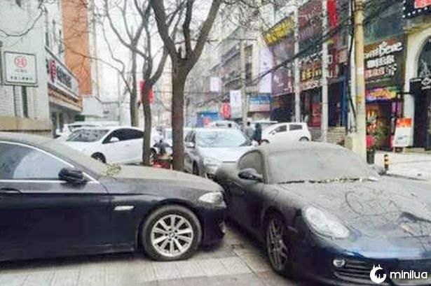 Luxury cars blocking each other fight china not move one year