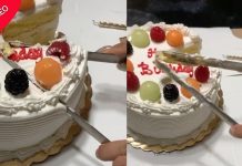 Mãe compartilha hack para cortar bolo perfeitamente todas as vezes e isso está impressionando as pessoas