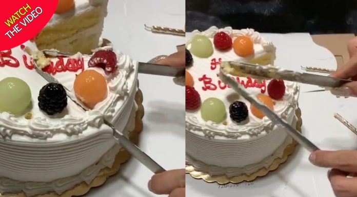 Mãe compartilha hack para cortar bolo perfeitamente todas as vezes e isso está impressionando as pessoas