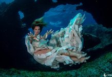 Médica brasileira faz ensaio fotográfico com vestidos feitos de plástico retirados do oceano