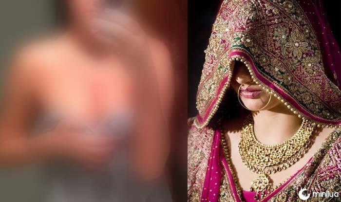 Indian bride and blurred selfie photo