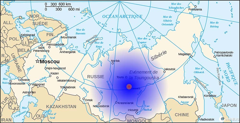 tunguska event map