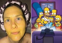 Mãe fica parecendo personagem dos Simpsons ao aplicar a máscara facial caseira feita pela filha