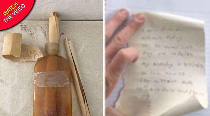 Capsula do tempo encontrada nas paredes da casa escondidas desde 1987