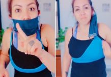 Mulher ensina a forma correta de usar a máscara comparando com o sutiã