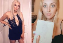 Mulher mortificada quando carteiro entrega a encomenda - então vê a etiqueta
