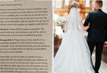 Convite de casamento explodiu ao classificar os convidados em três categorias