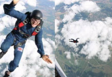 Homem espera quebrar um recorde mundial saltando de um helicóptero no mar sem pára-quedas