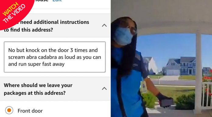 Motorista da Amazon elogiada por seguir as hilariantes instruções de entrega