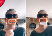 Mãe cria brincadeira máscara facial com aba de vinho e tem a marca de 'melhor invenção de todos os tempos'
