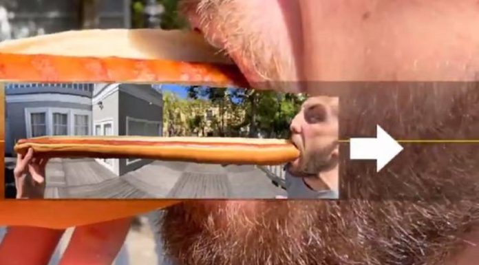Homem cria foto de cachorro-quente gigante usando o modo panorâmico da câmera
