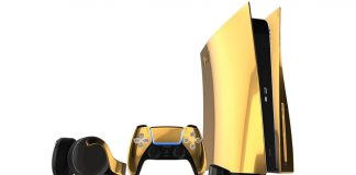 Playstation 5 banhado a ouro