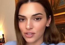 Kendall Jenner desfila cintura fina e quadris voluptuosos em fotos de banheiro